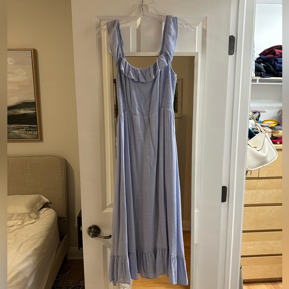 Heartloom Light Blue Ruffle Maxi Dress